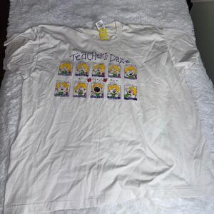 Vintage Fruit of the Loom Teachers Daze Graphic T-Shirt XXXL White 90s USA Made